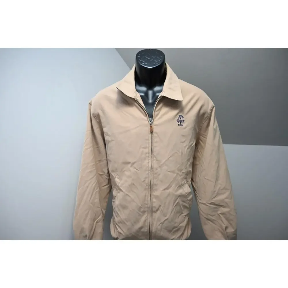 Peter Millar Lined Light Weight Golf Jacket Beige Pull Over Mens Size Large‎